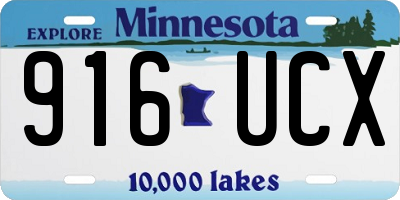 MN license plate 916UCX