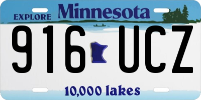 MN license plate 916UCZ