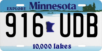 MN license plate 916UDB