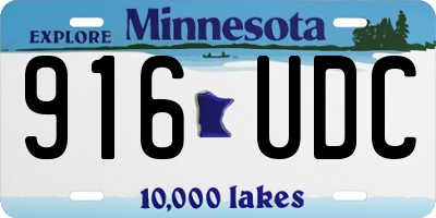 MN license plate 916UDC
