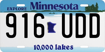 MN license plate 916UDD