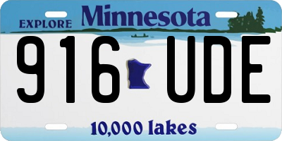 MN license plate 916UDE