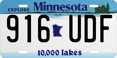 MN license plate 916UDF