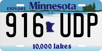 MN license plate 916UDP