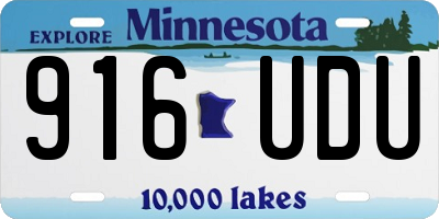 MN license plate 916UDU