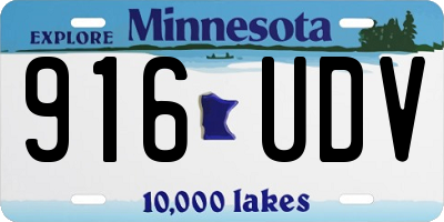 MN license plate 916UDV