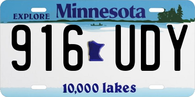 MN license plate 916UDY