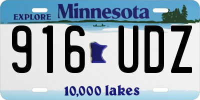 MN license plate 916UDZ