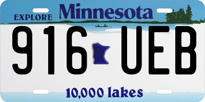 MN license plate 916UEB