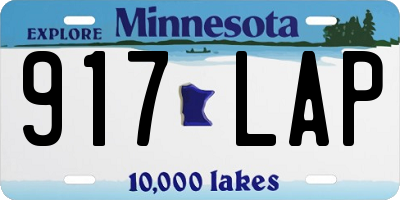 MN license plate 917LAP