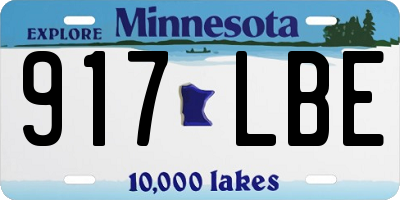MN license plate 917LBE