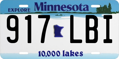 MN license plate 917LBI