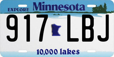 MN license plate 917LBJ
