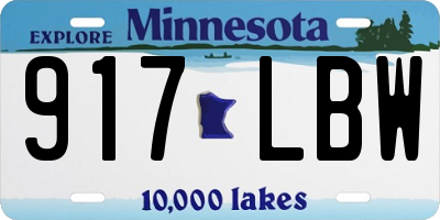 MN license plate 917LBW