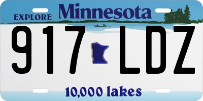 MN license plate 917LDZ