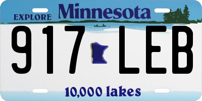 MN license plate 917LEB
