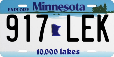 MN license plate 917LEK