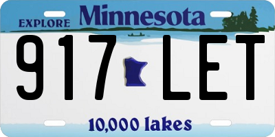 MN license plate 917LET