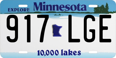 MN license plate 917LGE