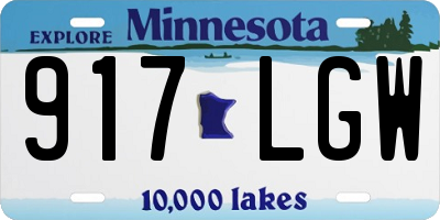 MN license plate 917LGW