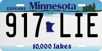 MN license plate 917LIE