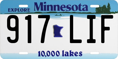 MN license plate 917LIF