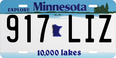 MN license plate 917LIZ