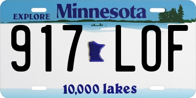 MN license plate 917LOF