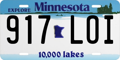 MN license plate 917LOI