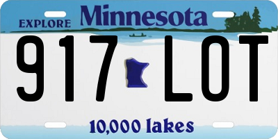 MN license plate 917LOT