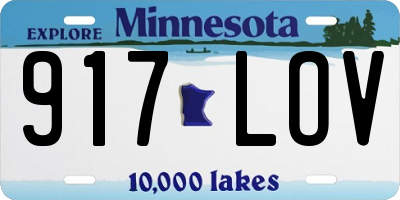 MN license plate 917LOV