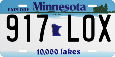 MN license plate 917LOX