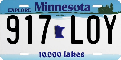 MN license plate 917LOY