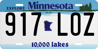 MN license plate 917LOZ