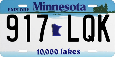 MN license plate 917LQK