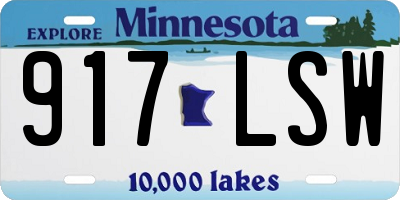 MN license plate 917LSW