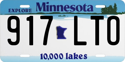 MN license plate 917LTO