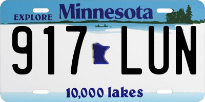 MN license plate 917LUN