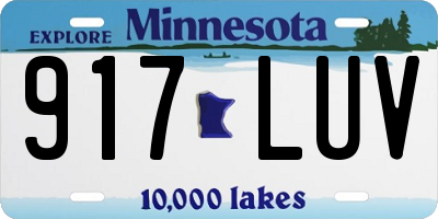 MN license plate 917LUV
