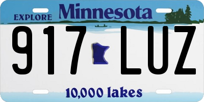 MN license plate 917LUZ