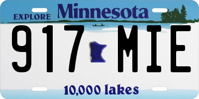 MN license plate 917MIE