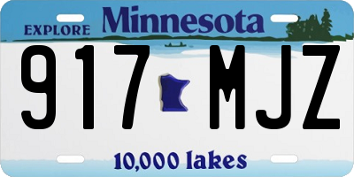 MN license plate 917MJZ