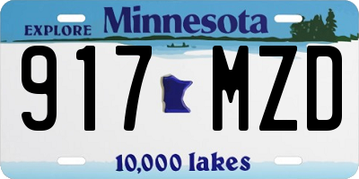 MN license plate 917MZD