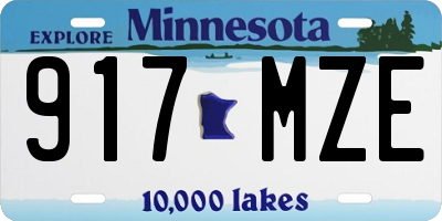 MN license plate 917MZE