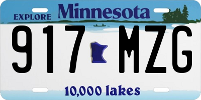 MN license plate 917MZG