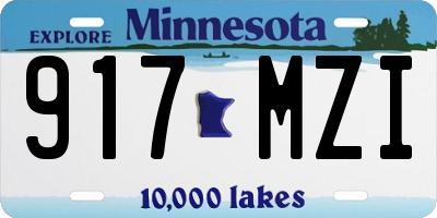 MN license plate 917MZI