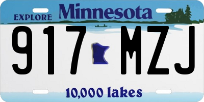 MN license plate 917MZJ