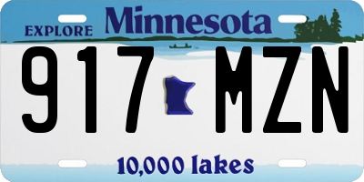 MN license plate 917MZN
