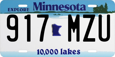 MN license plate 917MZU