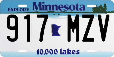 MN license plate 917MZV